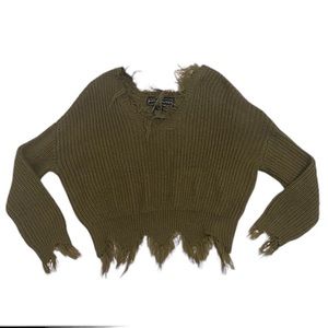 Army green knit sweater